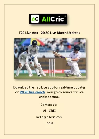 T20 Live App - 20 20 Live Match Updates