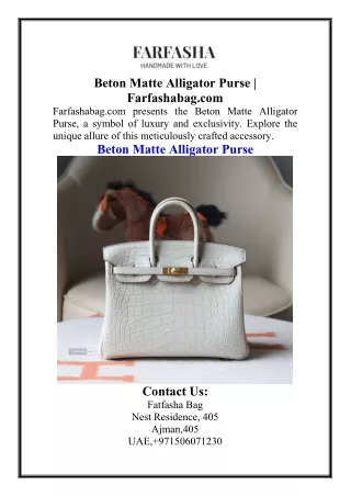 Beton Matte Alligator Purse  Farfashabag.com