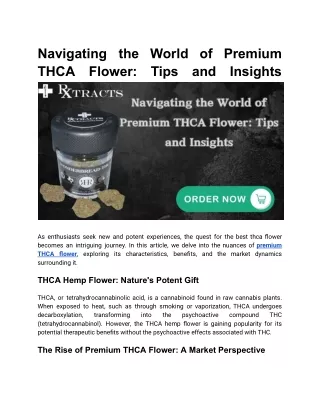 Navigating the World of Premium THCA Flower_ Tips and Insights