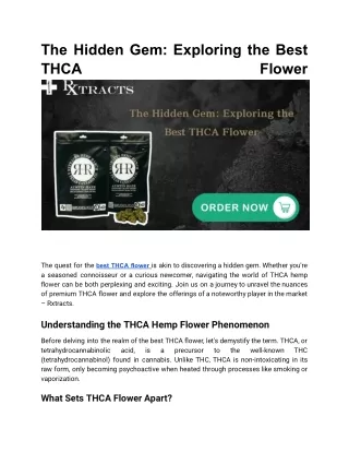 The Hidden Gem_ Exploring the Best THCA Flower