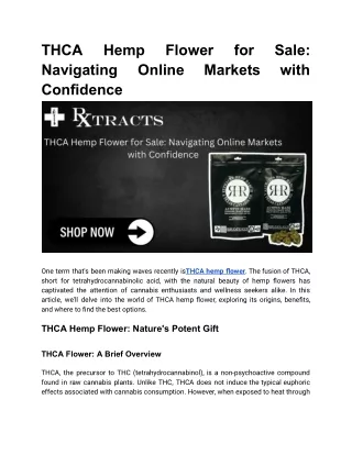 THCA Hemp Flower for Sale_ Navigating Online Markets with Confidence