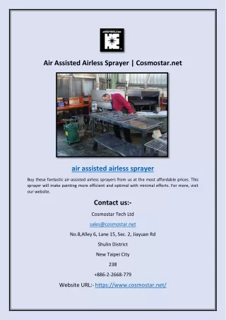 Air Assisted Airless Sprayer | Cosmostar.net
