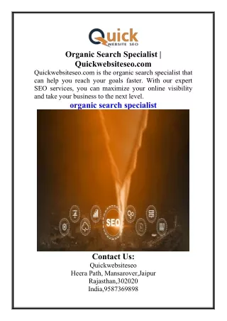 Organic Search Specialist  Quickwebsiteseo.com