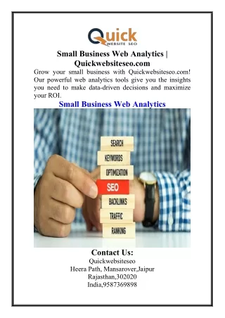 Small Business Web Analytics  Quickwebsiteseo.com