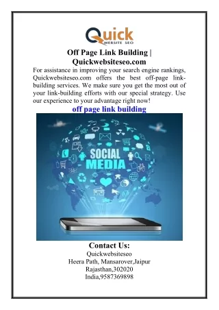 Off Page Link Building  Quickwebsiteseo.com