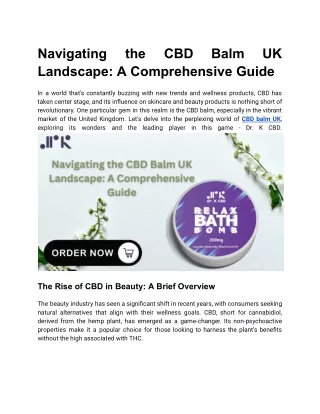 Navigating the CBD Balm UK Landscape_ A Comprehensive Guide