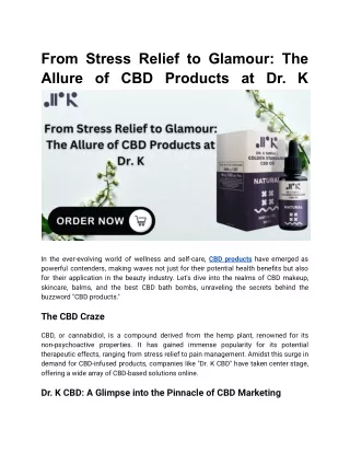 From Stress Relief to Glamour_ The Allure of CBD Products at Dr