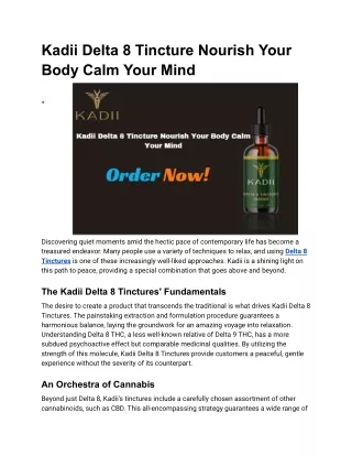 Kadii Delta 8 Tinctures Nourish Your Body Calm Your Mind