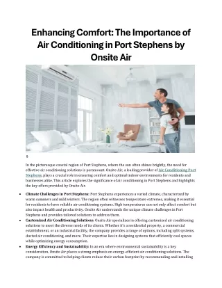 Importance of Air Conditioning in Port Stephens