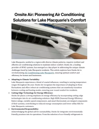 Air Conditioning Solutions for Lake Macquarie