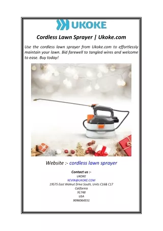 Cordless Lawn Sprayer Ukoke.com