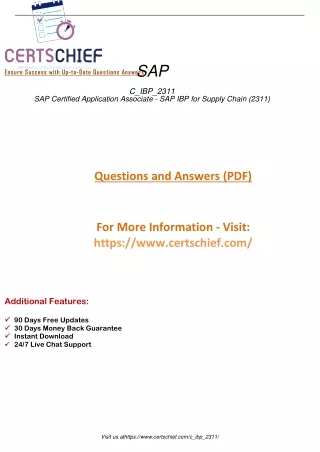 Empower Your Career with C_IBP_2311 SAP Certified Application Associate Exam Conquer SAP IBP for Supply Chain (2311) wit