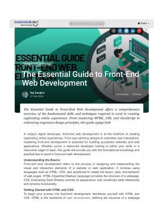 The Essential Guide to Front-End Web Development