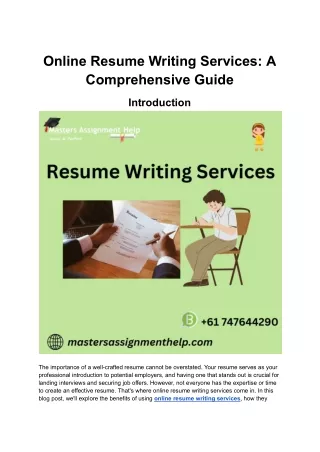 Online Resume Writing Services