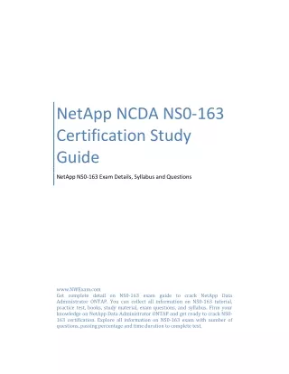 NetApp NCDA NS0-163 Certification Study Guide