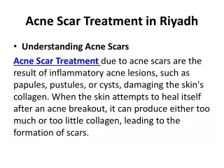 Acne Scar Treatment in Riyadh