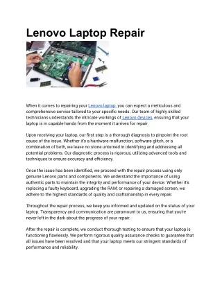 Lenovo Laptop Repair