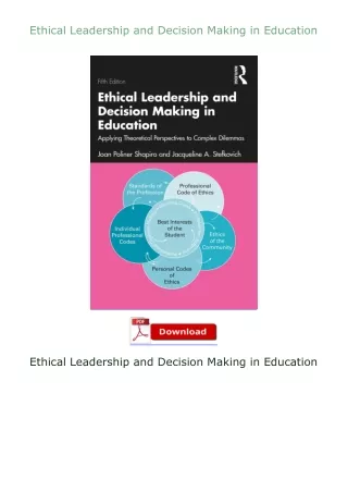 book❤[READ]✔ Ethical Leadership and Decision Making in Education