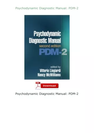 PDF✔Download❤ Psychodynamic Diagnostic Manual: PDM-2