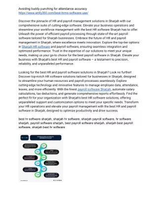 Discover Sharjah's Best HR Software Today
