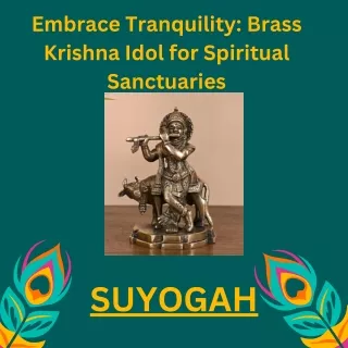 Embrace Tranquility Brass Krishna Idol for Spiritual Sanctuaries