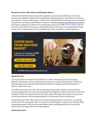 Coffee Bean Grind Machine Market Coffee Culture Evolution Shapes Market Dynamics