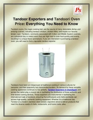 Tandoori Oven Price