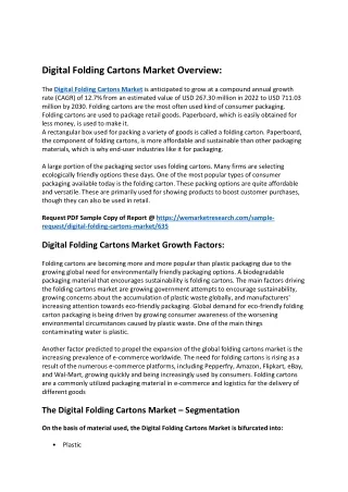 Digital Folding Cartons Market Overview