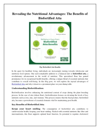 Revealing the Nutritional Advantages: The Benefits of Biofortified Atta