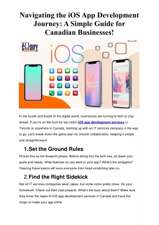 Navigating the iOS App Development Journey A Simple Guide for Canadian Businesses!