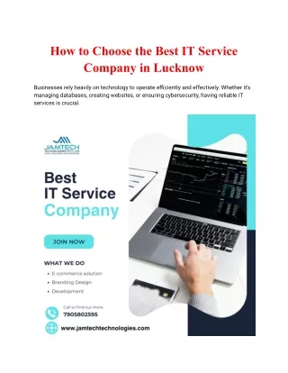 How to Choose the Best IT Service Company in Lucknow