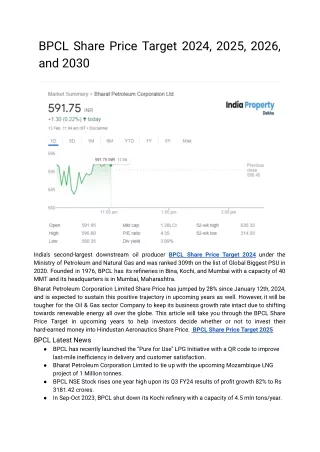 BPCL Share Price Target 2024