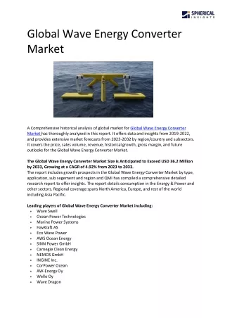 Global Wave Energy Converter Market