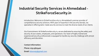 Industrial Security Services in Ahmedabad, Industrial Security Guards Services