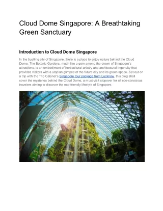 Cloud Dome Singapore_ A Breathtaking Green Sanctuary