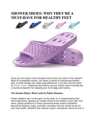 Stylish And Protective Shower Shoes - Keep Your Feet Safe