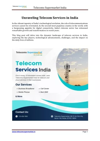 Telecom Services India