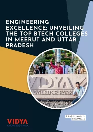 Engineering Excellence Unveiling the Top BTech Colleges in Meerut and Uttar Pradesh
