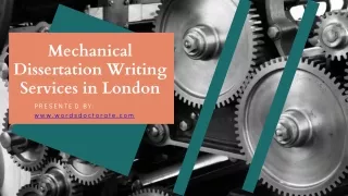 Mechanical Dissertation Writing Services in London