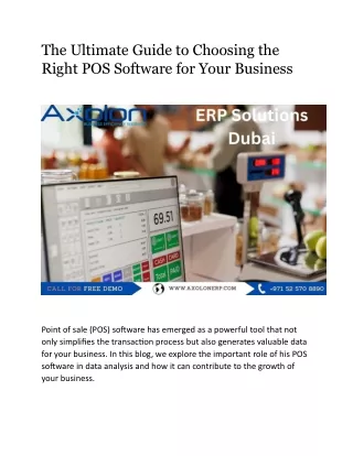 The Ultimate Guide to Choosing the Right POS Software for Your Business