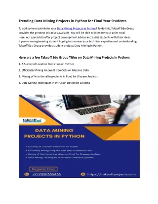 Trending Data Mining Project in Python for Final Year Students