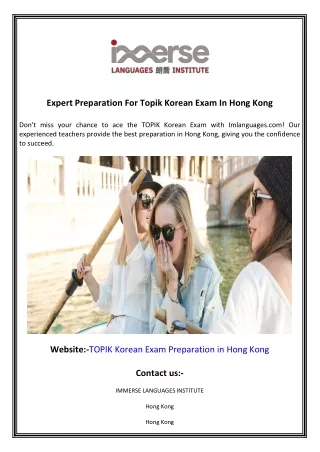 Expert Preparation For Topik Korean Exam In Hong Kong