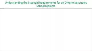 Understanding the Essential Requirements for an Ontario Secondary School Diploma