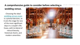 A comprehensive guide to consider before selecting a wedding venue