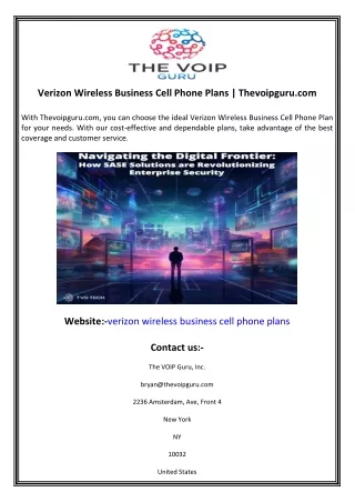 Verizon Wireless Business Cell Phone Plans  Thevoipguru.com