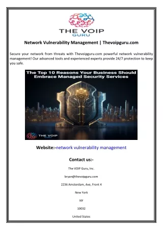 Network Vulnerability Management  Thevoipguru.com