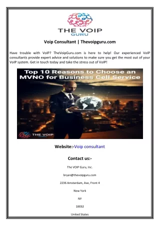 Voip Consultant  Thevoipguru.com