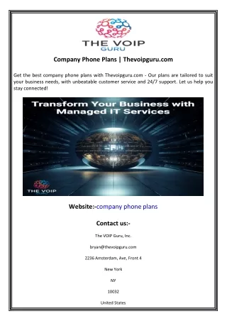 Company Phone Plans  Thevoipguru.com