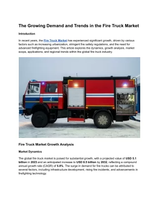 Fire Truck Market _ Insights_ Trends