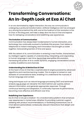 Transforming Conversations: An In-Depth Look at Exa Ai Chat